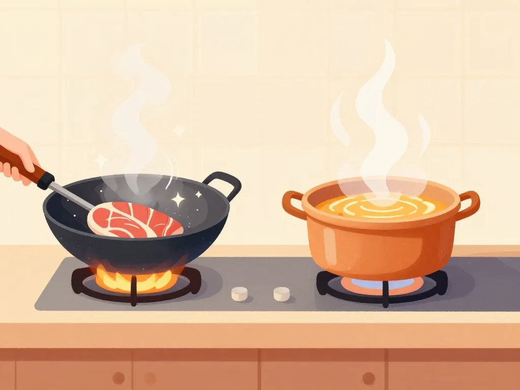 Schéma des cuissons maison pour baba beef wok et mijoté