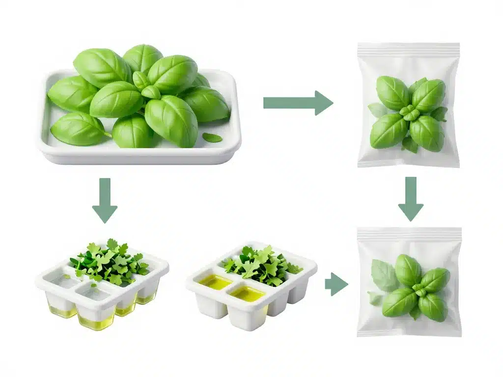 basilic conserver congeler feuilles glaçons