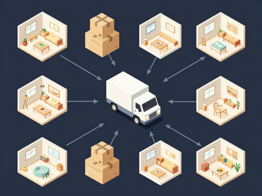 calculer le volume pour demenagement diagramme pieces meubles cartons