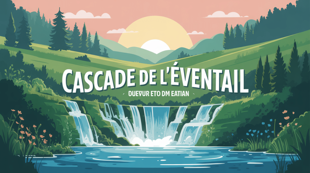 cascade de l'éventail vue stylisée Jura