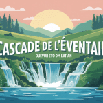 cascade de l'éventail vue stylisée Jura