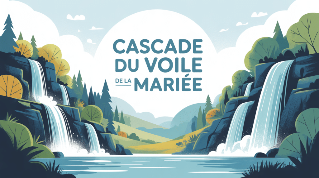 illustration cascade du voile de la mariée dans différents paysages français