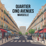 Vue stylisée du quartier cinq avenues Marseille