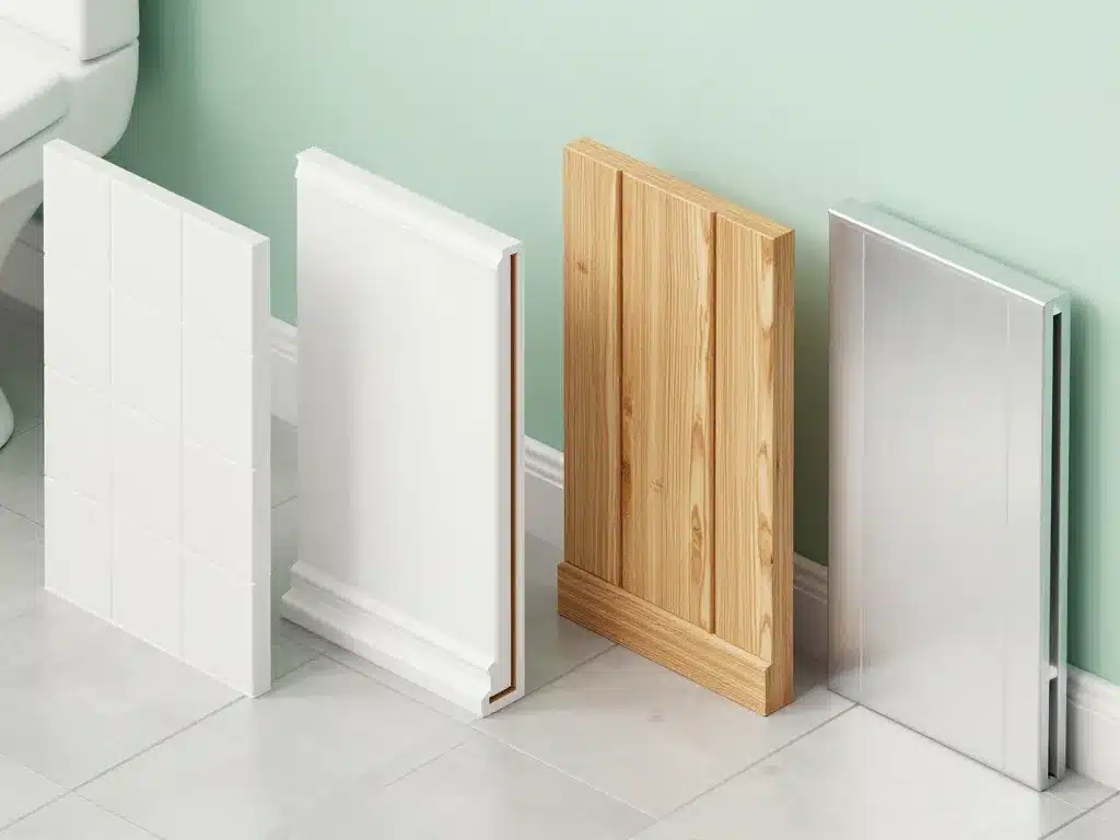 types de plinthe pour salle de bain carrelage PVC bois aluminium