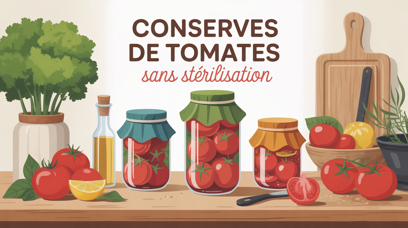 bocaux de tomates maison avec citron vinaigre sur table lumineuse