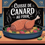 Illustration cuisse de canard au four avec pommes de terre et légumes