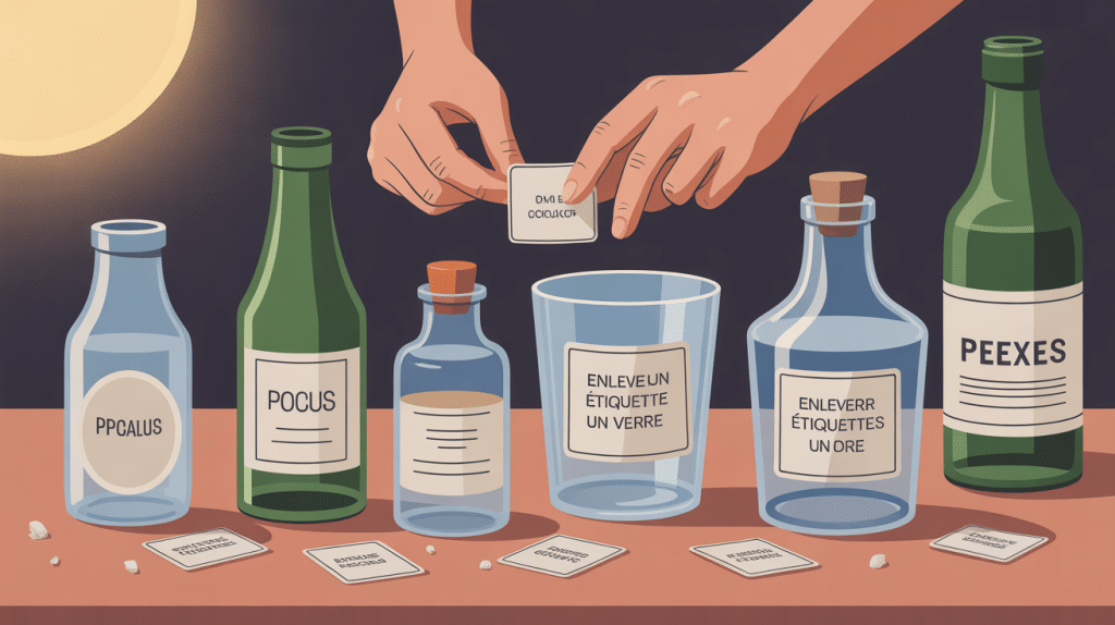 Enlever etiquette verre facilement sur bocaux et bouteilles