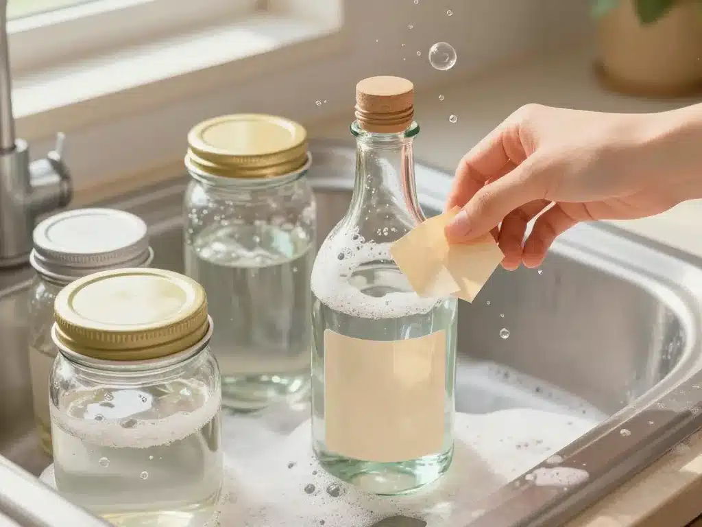 Enlever etiquette verre avec eau chaude sur bocal