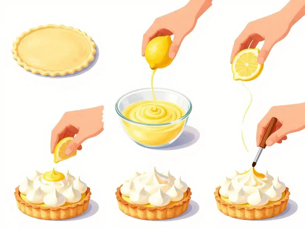 Principales étapes tarte citron meringuée Cyril Lignac