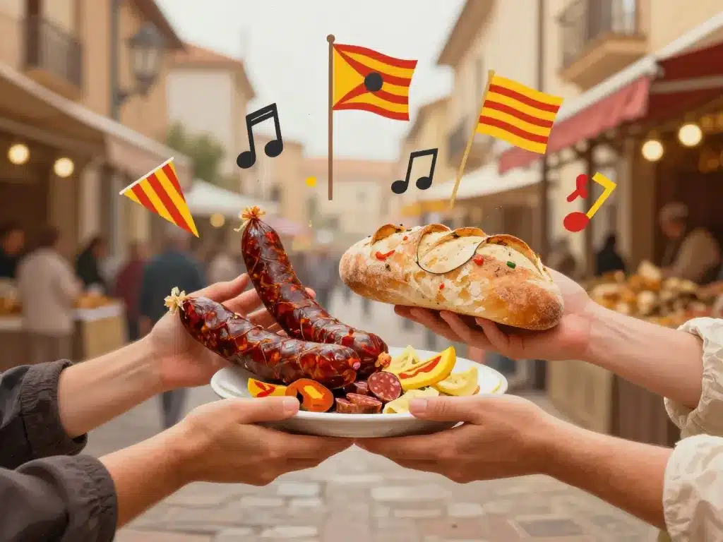 Gastronomie marché traditions à Vic Espagne image conceptuelle