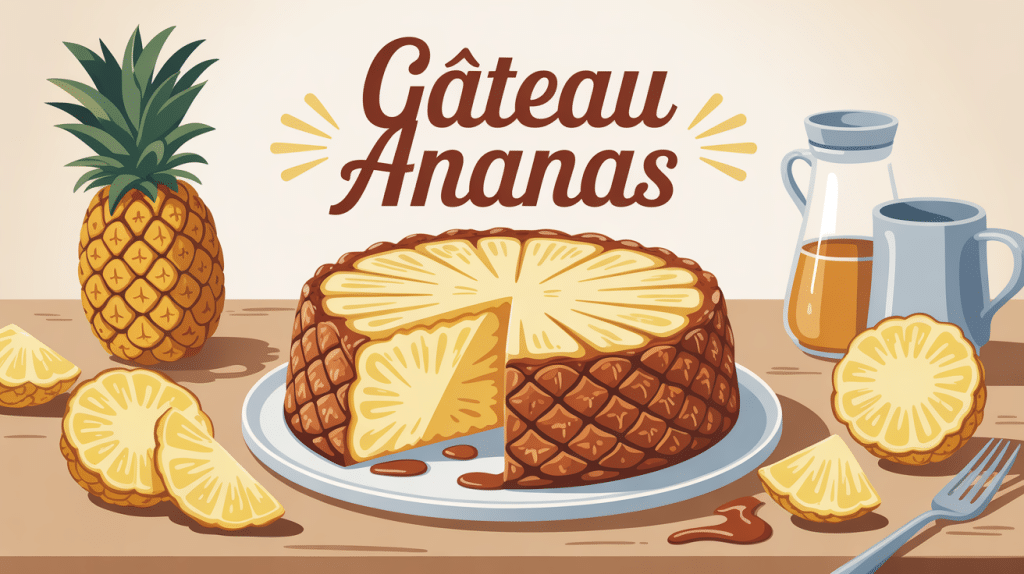 gateau ananas caramélisé ambiance chaleureuse