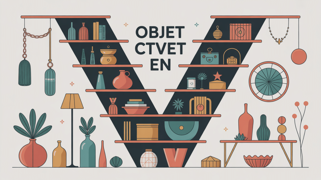 composition illustrée objet en v déco mode et bricolage