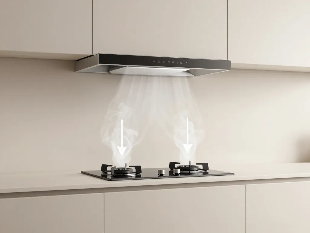 plaque de cuisson avec hotte intégrée avis schéma aspiration cuisine ouverte