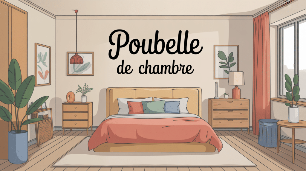 poubelle chambre stylisée intégrée à une chambre élégante