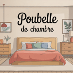 poubelle chambre stylisée intégrée à une chambre élégante