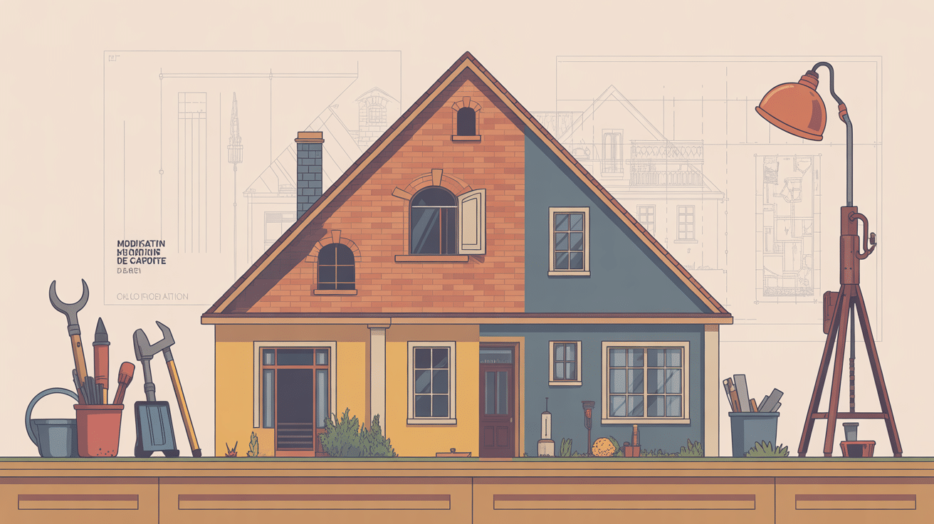 illustration globale prix modification charpente maison section