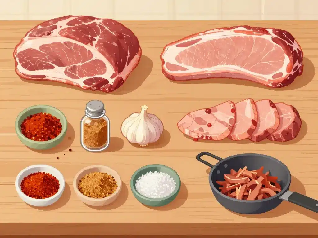 Pulled pork recette avec morceaux de porc et mélange d’épices