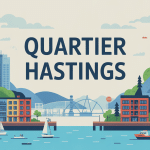 Illustration quartier Hastings Vancouver ambiance urbaine et contrastée