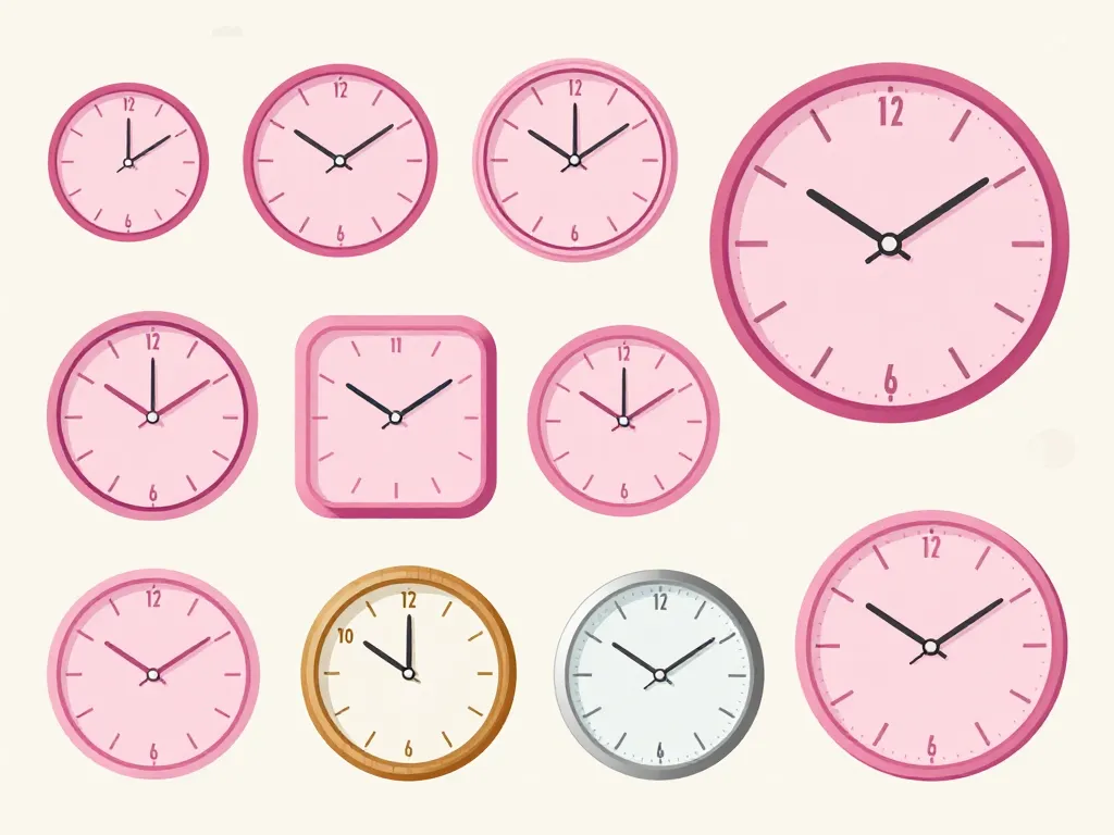 Horloge rose taille forme matériau déco