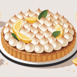 Illustration de tarte citron meringuée Cyril Lignac sur fond élégant