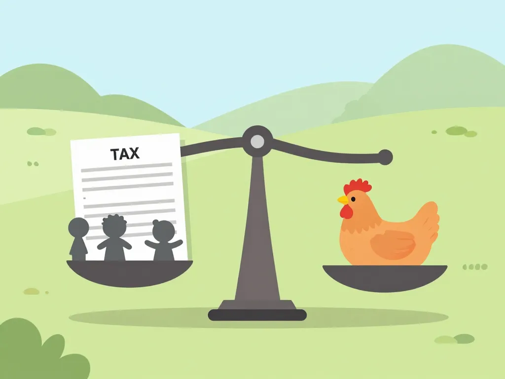 taxe sur les poules illustration balance mythe réalité