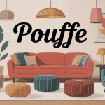 Un pouffe décoratif dans un salon contemporain