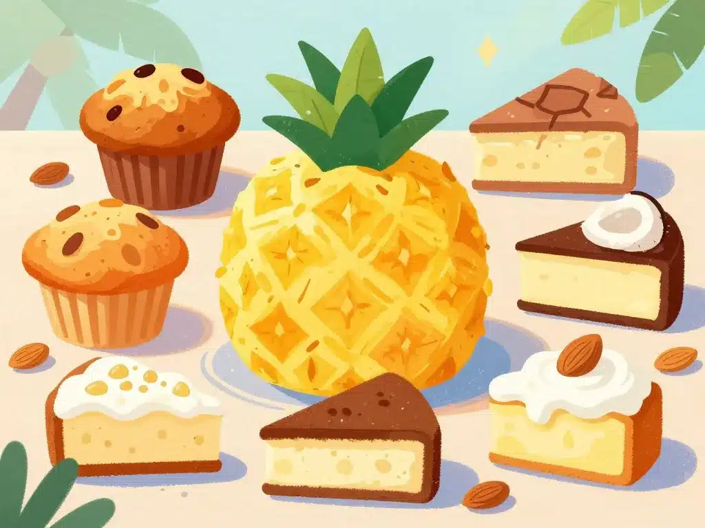 différentes variantes gateau ananas