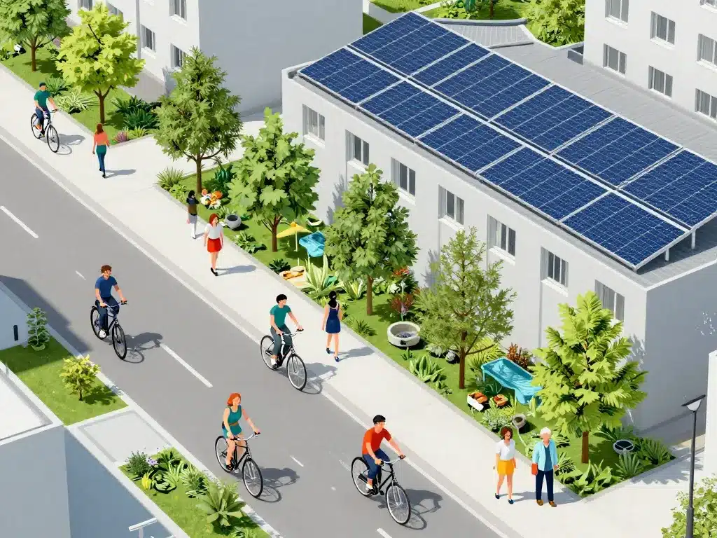 Scène urbaine verte ville idéale durable