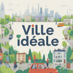 Vue d'ensemble ville idéale moderne verte et vivante