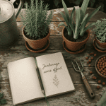 Outils jardinier facile sur table bois