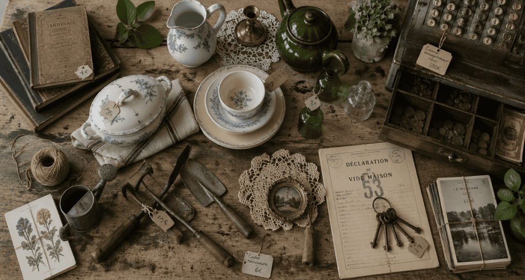 vide maison 53 table brocante