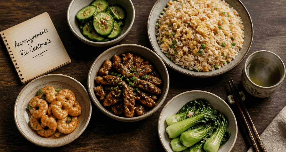 accompagnement riz cantonais avec protéines et légumes