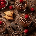 accompagner une mousse au chocolat noir avec sablés diamants et framboises