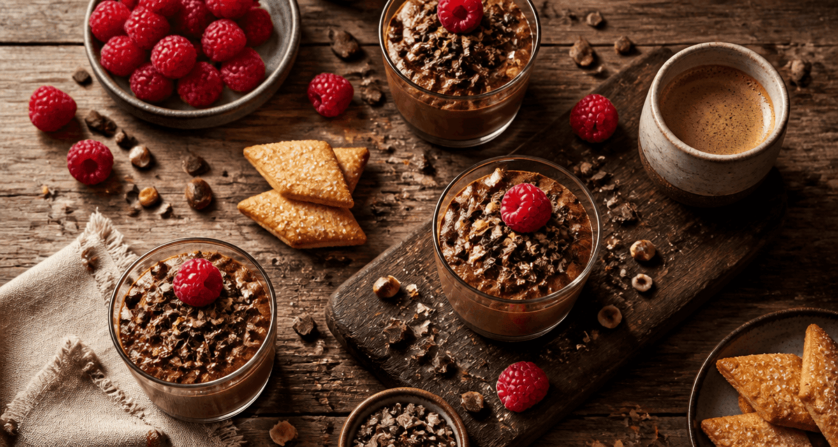 accompagner une mousse au chocolat noir avec sablés diamants et framboises