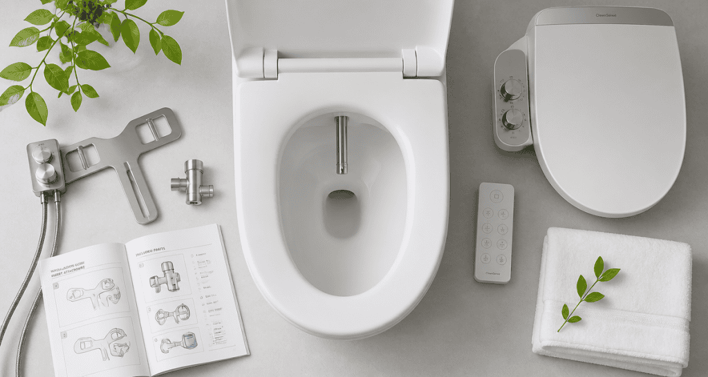 bidet toilet bidet accessoires sur plan de toilette moderne