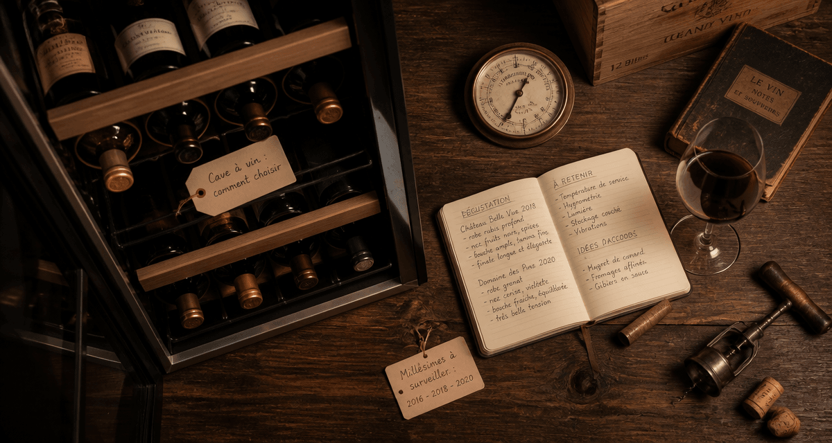 cave a vin comment choisir table bouteilles thermomètre carnet
