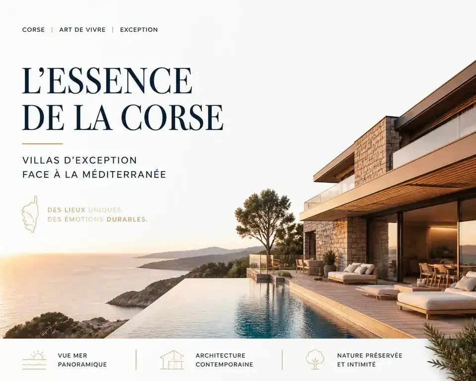 Villa de luxe à louer en Corse avec piscine à débordement et vue mer