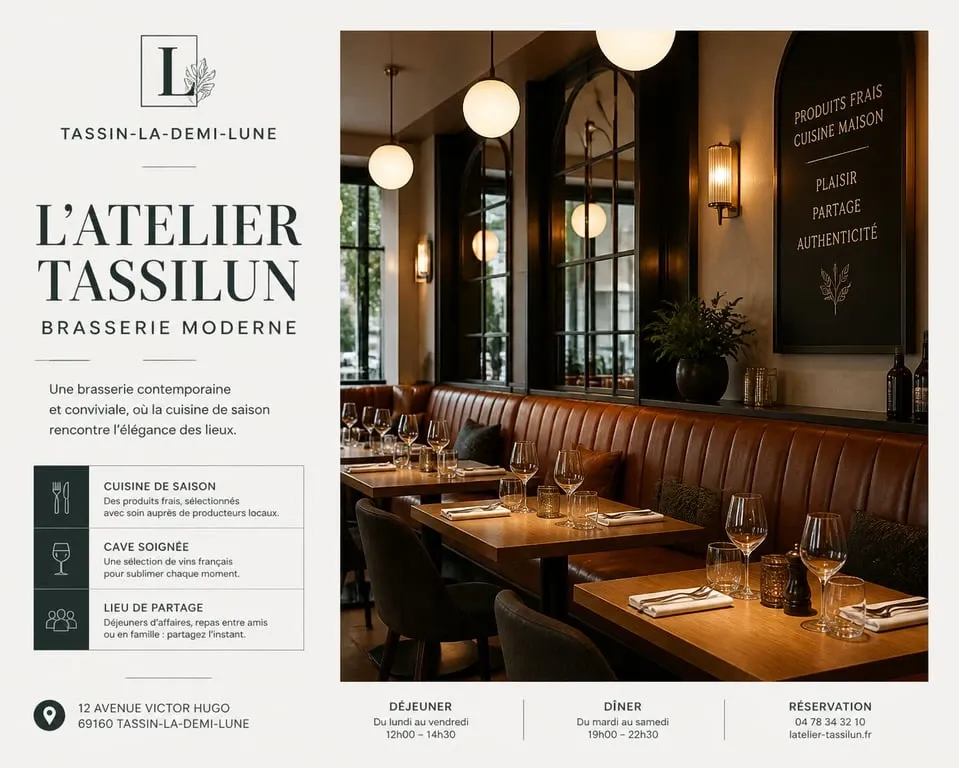 Ambiance chaleureuse dans une brasserie à Tassin-la-Demi-Lune