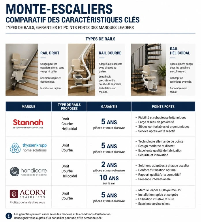Comparatif des marques de monte-escaliers et critères de choix