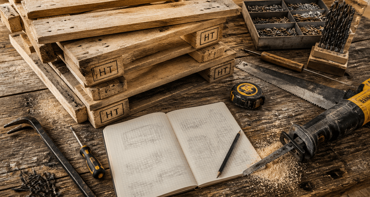 Fabriquer meuble palette marquages outils atelier