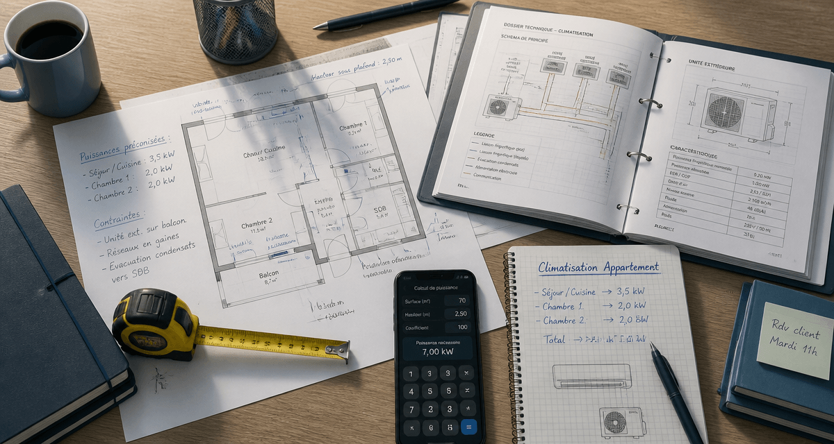 installation climatisation appartement bureau plans