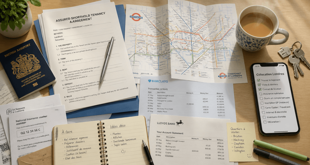 londres colocation table documents checklist