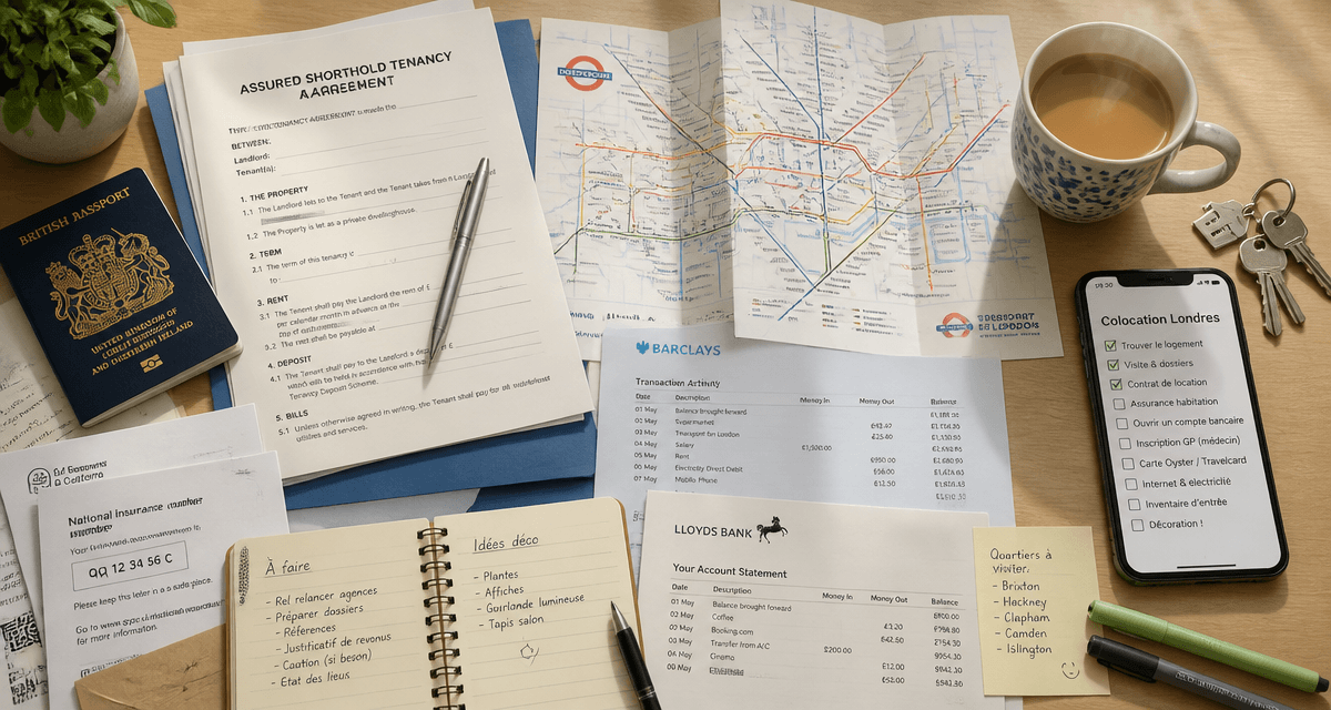 londres colocation table documents checklist