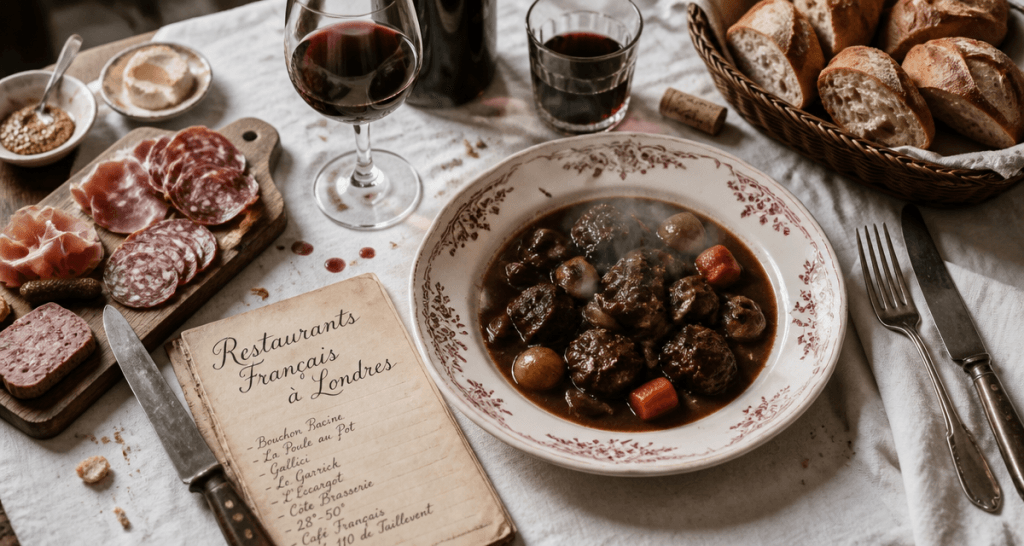 londres restaurant francais table boeuf bourguignon