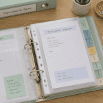 organisation classeur avec intercalaires et pochettes
