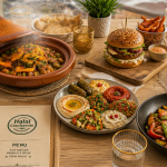 restaurant halal courbevoie table plats variés