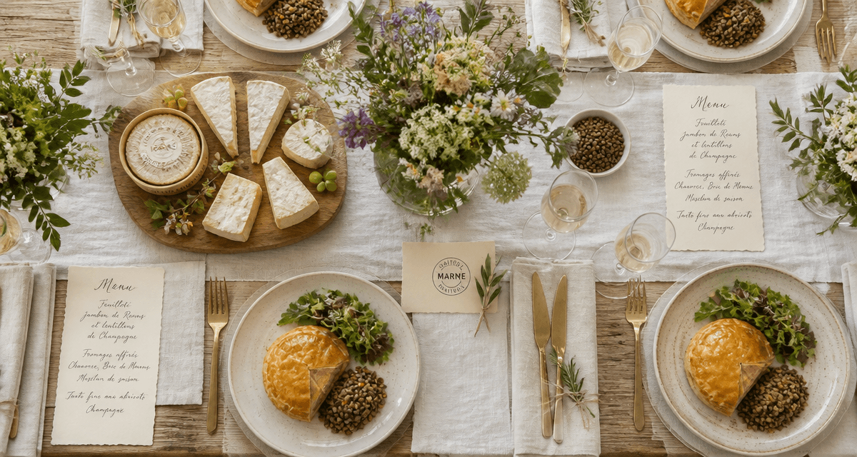 Traiteur dans la Marne table dressée avec spécialités