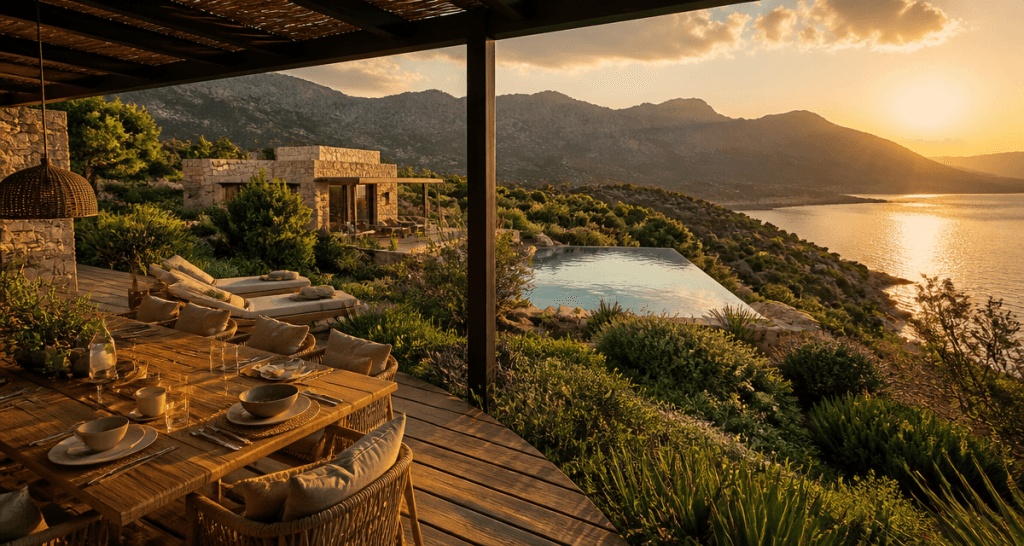 villas à louer en corse villa contemporaine piscine mer
