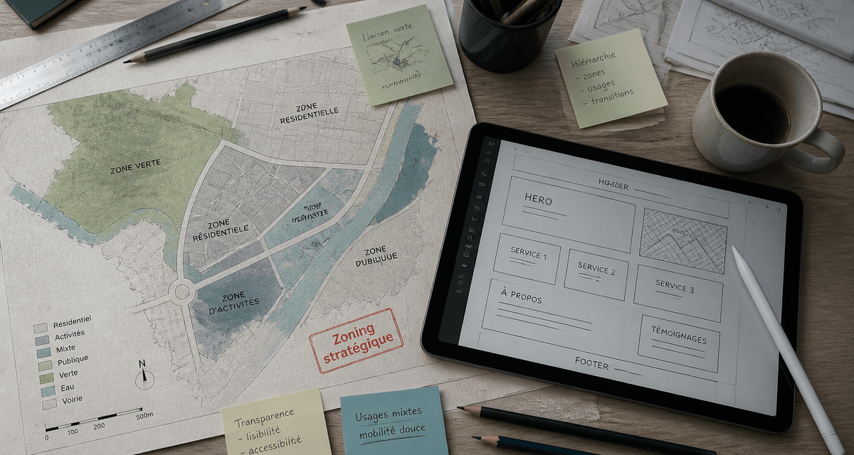 zonings urbains et digitaux sur bureau architecte
