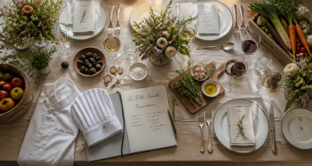 table dressée chef la belle assiette